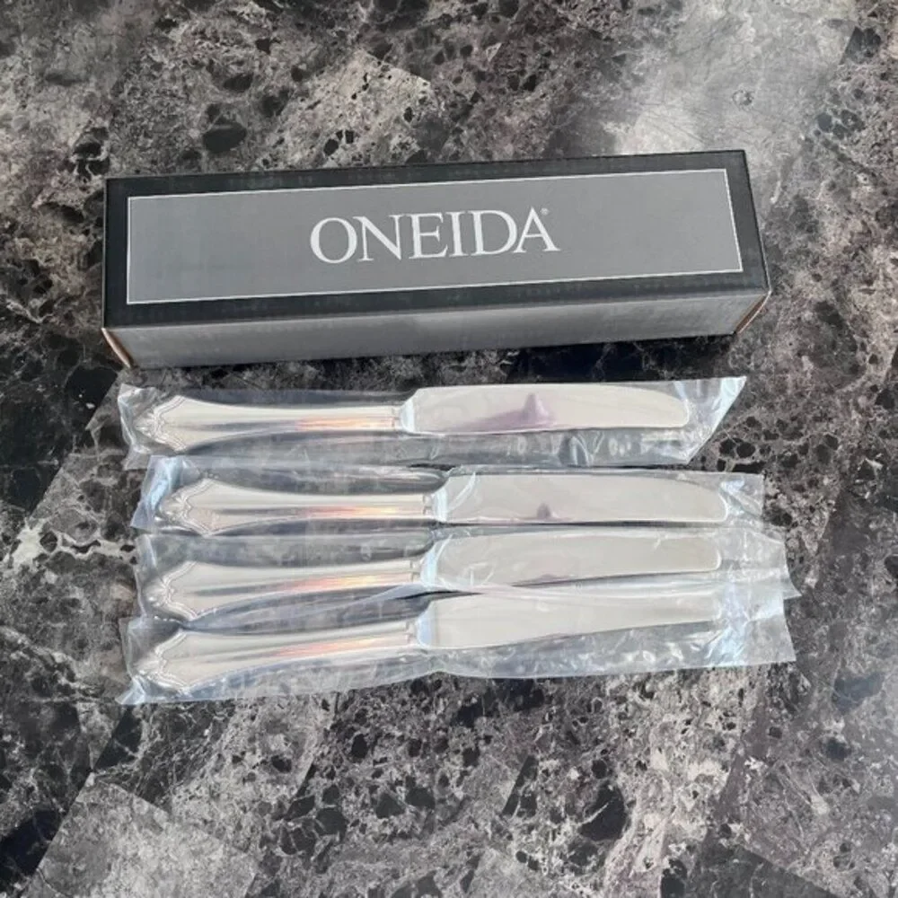Dinner Knives Set of 4 Oneida Stainless Steel Kenwood Premium Fine‎ Flatware